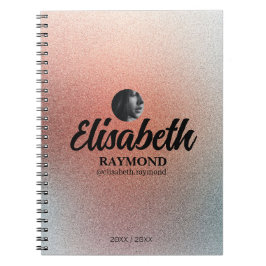 Söt Orange Glitter Photo och Namn Anteckningsbok