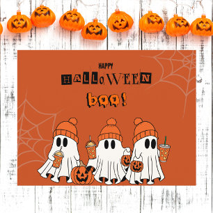 Söt Orange Gott Halloween Buu Spöken Vykort