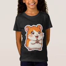 Söt orange hamster som håller solrosfrö Rolig K