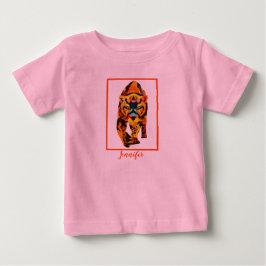 Söt orange illustrerad tigerbebis t-shirt för barn