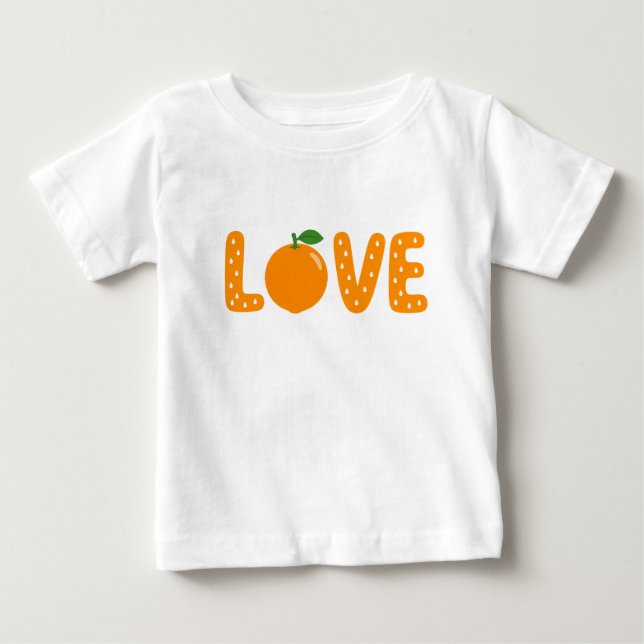 Söt Orange KÄRLEK Barn T-Shirt (Framsida)