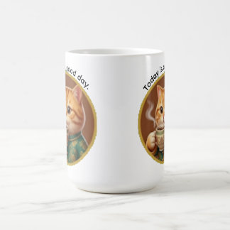 Söt Orange Katt Idag Är En Bra Dag Kaffe Mugg