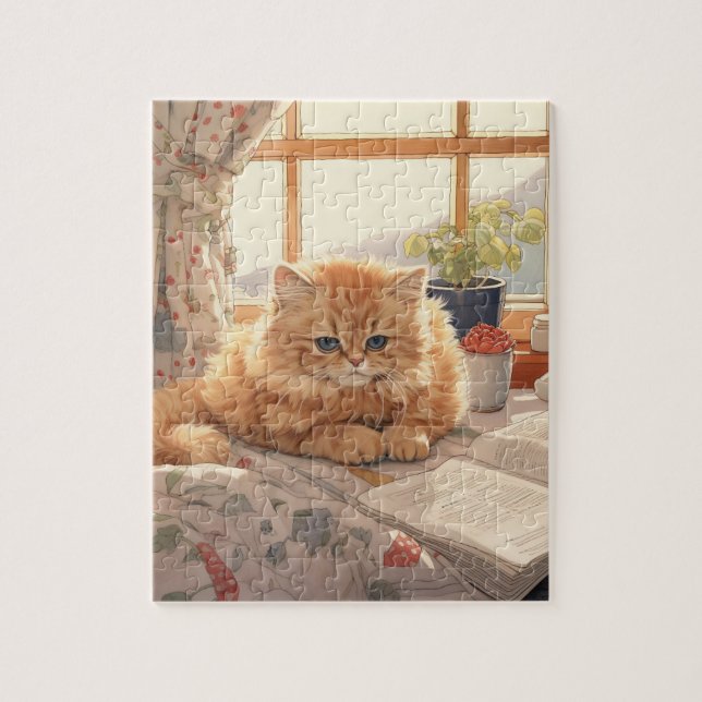 SÖT ORANGE KATT PUSSEL (Vertikal)