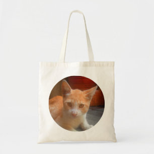 Söt orange kattunge tygkasse