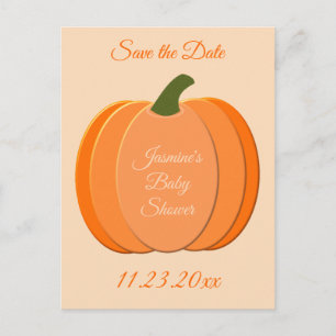 Söt Orange Könsneutral Pumpa Bebis Shower Vykort
