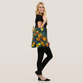 Söt Orange Marigolds Blommigt Photo Tygkasse