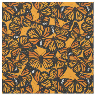 Söt Orange Monarch Butterflies Patterned Tyg