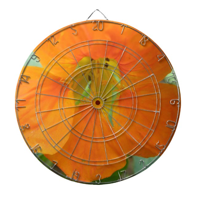 Söt Orange Nasturtium Flower Dart Board Piltavla (Framsidan)