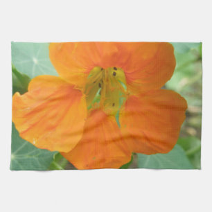 Söt Orange Nasturtium Flower Kitchen Towel Kökshandduk