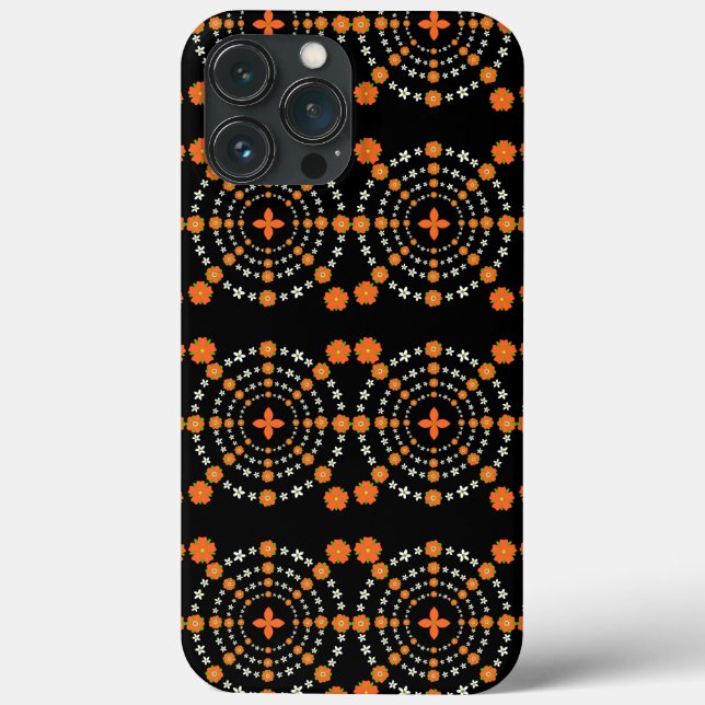 Söt Orange och Grönt Garden Flowers jul (Baksida)