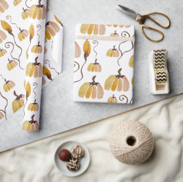 Söt Orange Pastell Akvarell Pumpa Presentpapper