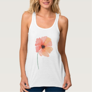 Söt Orange Poppy Moderskap Tank Linne Med Racerback