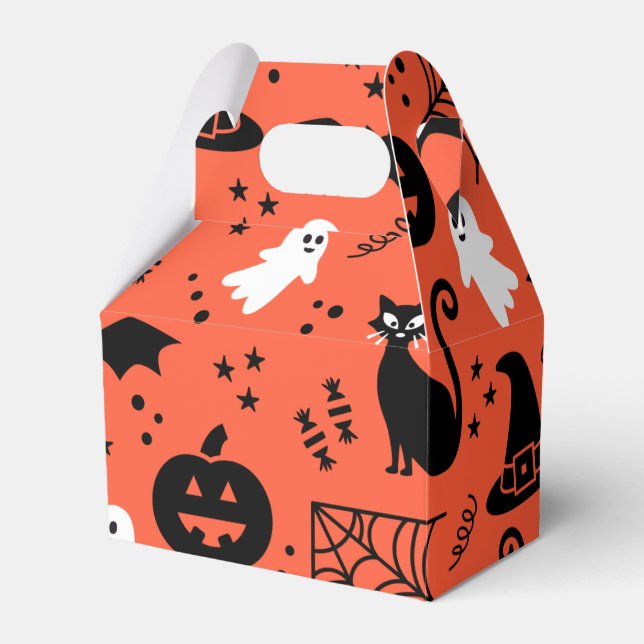 Söt orange pumpa spök Halloween-mönster Presentaskar (Framsidan Sidan)