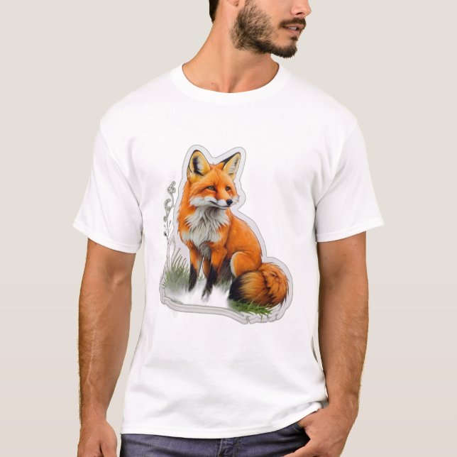 Söt orange räv t shirt (Framsida)