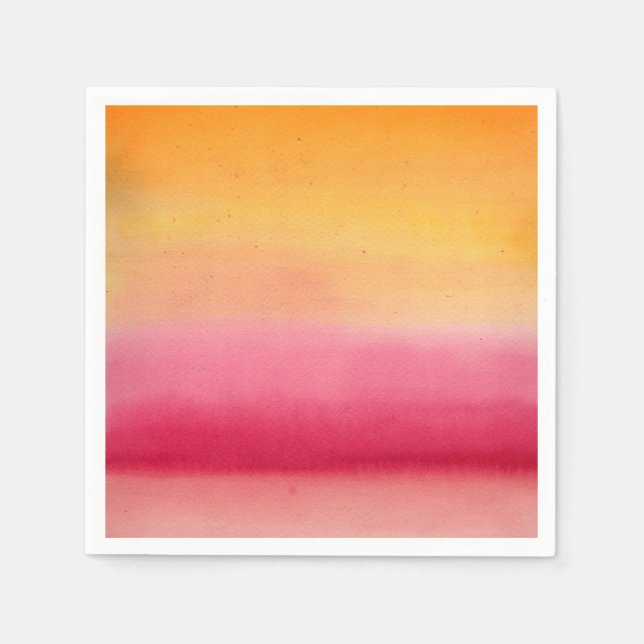 Söt Orange Rosa Vattenfärg Pappersservett (Framsidan)