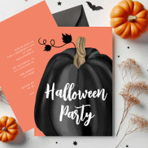 Söt orange script pumpa Halloween-fest