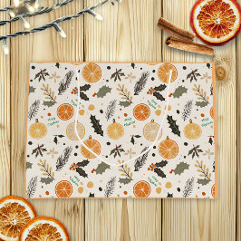 Söt Orange Segment och Gräs jul