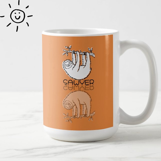 Söt orange sengångare-reflektion-doodle med anpass kaffemugg (Skapare uppladdad)