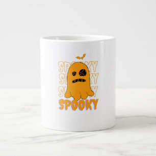 Söt Orange Spök Skumma Säsongen Halloween Design Jumbo Mugg