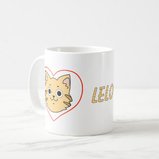 Söt orange tabby katt hjärtemugg - present till ka kaffemugg
