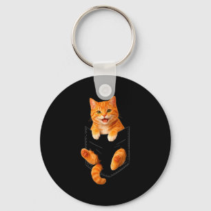 Söt orange tabby katt rolig fickkatt pappa mamma nyckelring