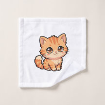 Söt orange tabby kattunge badhandduk