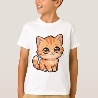 Söt orange tabby kattunge basic pojk t-shirt