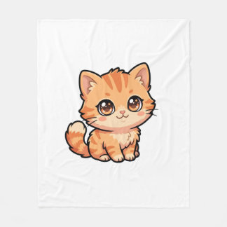 Söt orange tabby kattunge flanellfilt fleecefilt