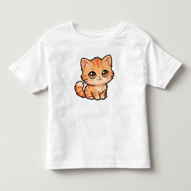 Söt orange tabby kattunge Jersey T-shirt för småba (Framsida)