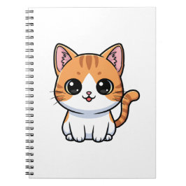 Söt orange tabby kattunge karaktär anteckningsbok