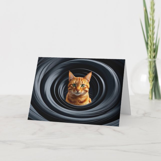 Söt orange tabby-virvel kort (Framsida)