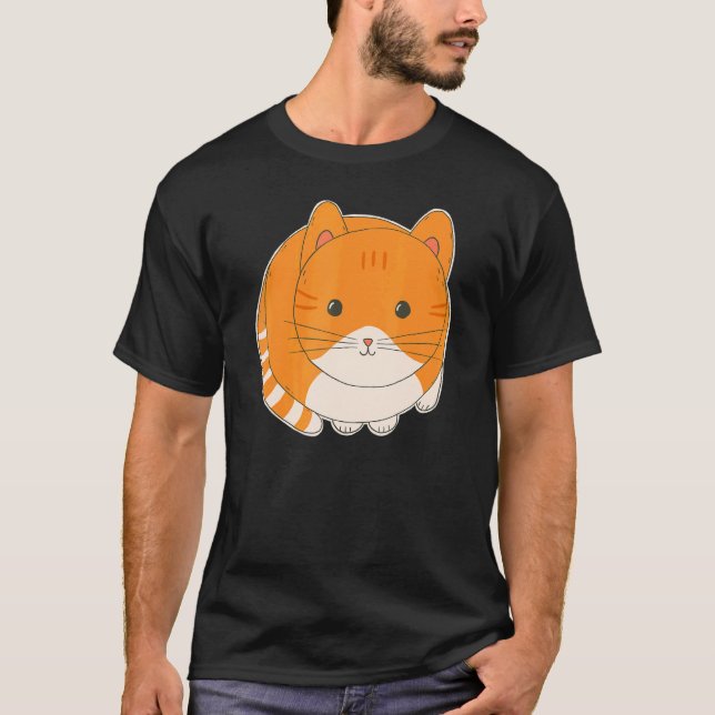 Söt orange tabbymaskonskonst t shirt (Framsida)