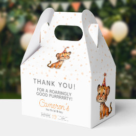 Söt orange, tigerunge födelsedag presentaskar