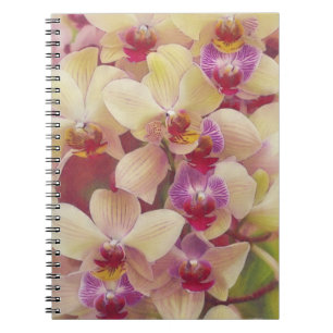Söt Orchid Flowers Art Journal bärbara dator Anteckningsbok