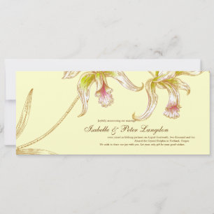 Söt Orchids Bröllop annons Card Inbjudningar