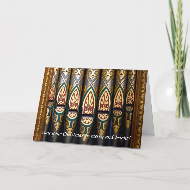 Söt organ rör julkort helgkort (Framsida)