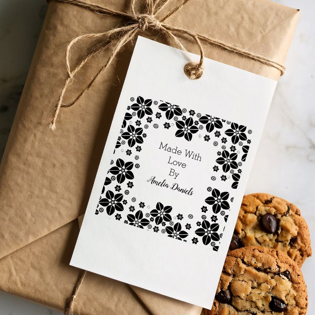 Söt Oriental Flower Made with Kärlek Stämpel (Skapare uppladdad)