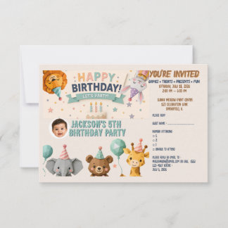 Söt Origami-djurfest Detaljer RSVP-kort OSA Kort