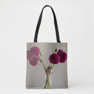 Söt Original Dahlia-foto +Anpassat namn Tygkasse
