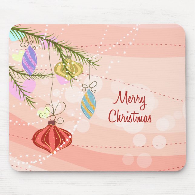 Söt Ornaments Rosa jul Mousepad Musmatta (Framsidan)