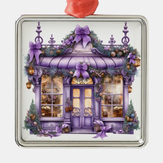 SÖT ORNATE HELGDAG CHRISTMAS STOREFRONT JULGRANSPRYDNAD METALL (Framsidan)