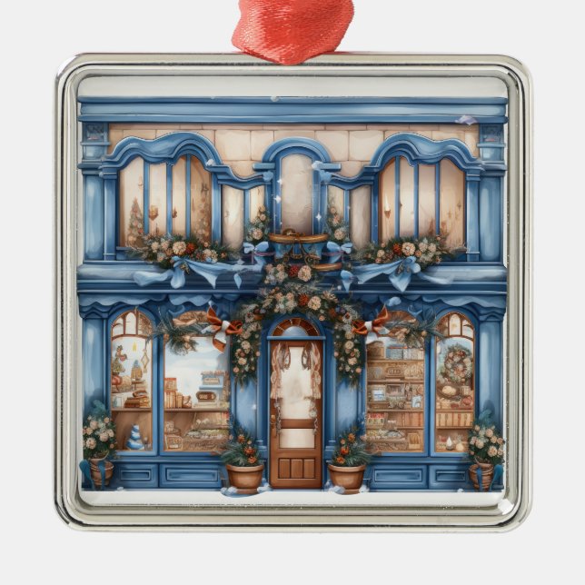 SÖT ORNATE HELGDAG CHRISTMAS STOREFRONT JULGRANSPRYDNAD METALL (Framsidan)