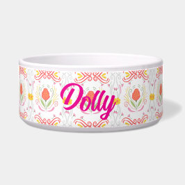 Söt Ornate Rosa Anpassade Pet Bowl
