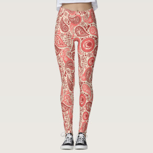 Söt Ornate Rosa Paisley Mönster Leggings