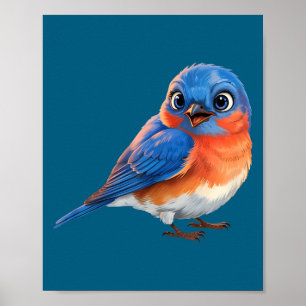 Söt östlig blåfågel för fågelälskare poster