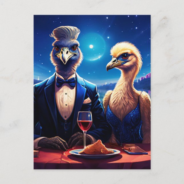 Söt Ostrich Vykort (Framsida)