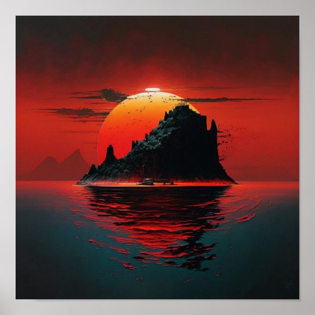 Söt ösunsetmålning  poster (Framsidan)