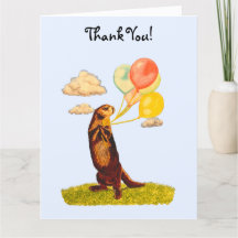 Söt Otter Holding Colorful Balloons Tack