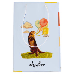 Söt Otter med Balloons Illustrated Medium Gift