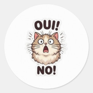 Söt Oui Non-dekal Runt Klistermärke
